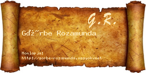 Görbe Rozamunda névjegykártya